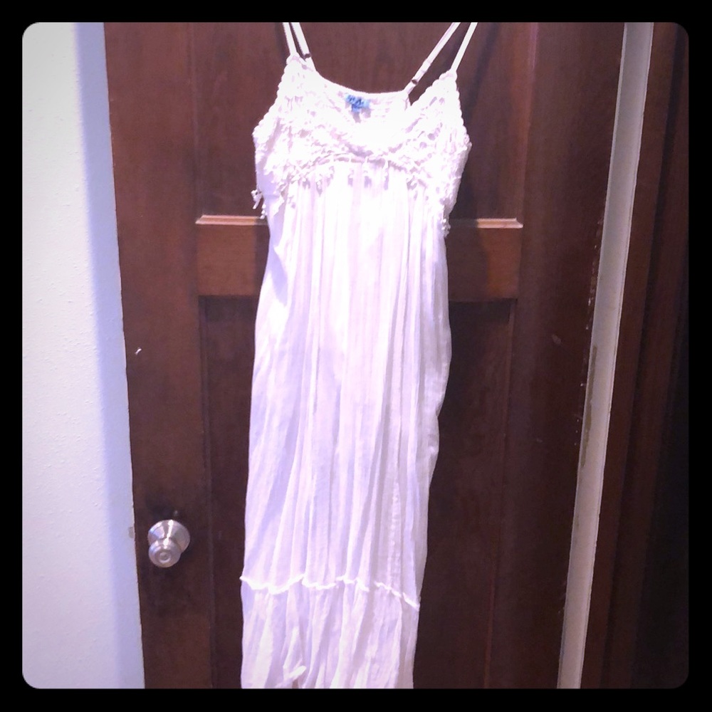 Sheer white swim cover up